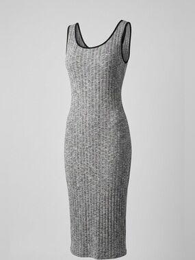 Poetry Sleeveless Ribbed Midi Dress - Gray
